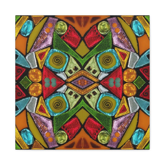Abstraction canvas art prints of glass fractals
