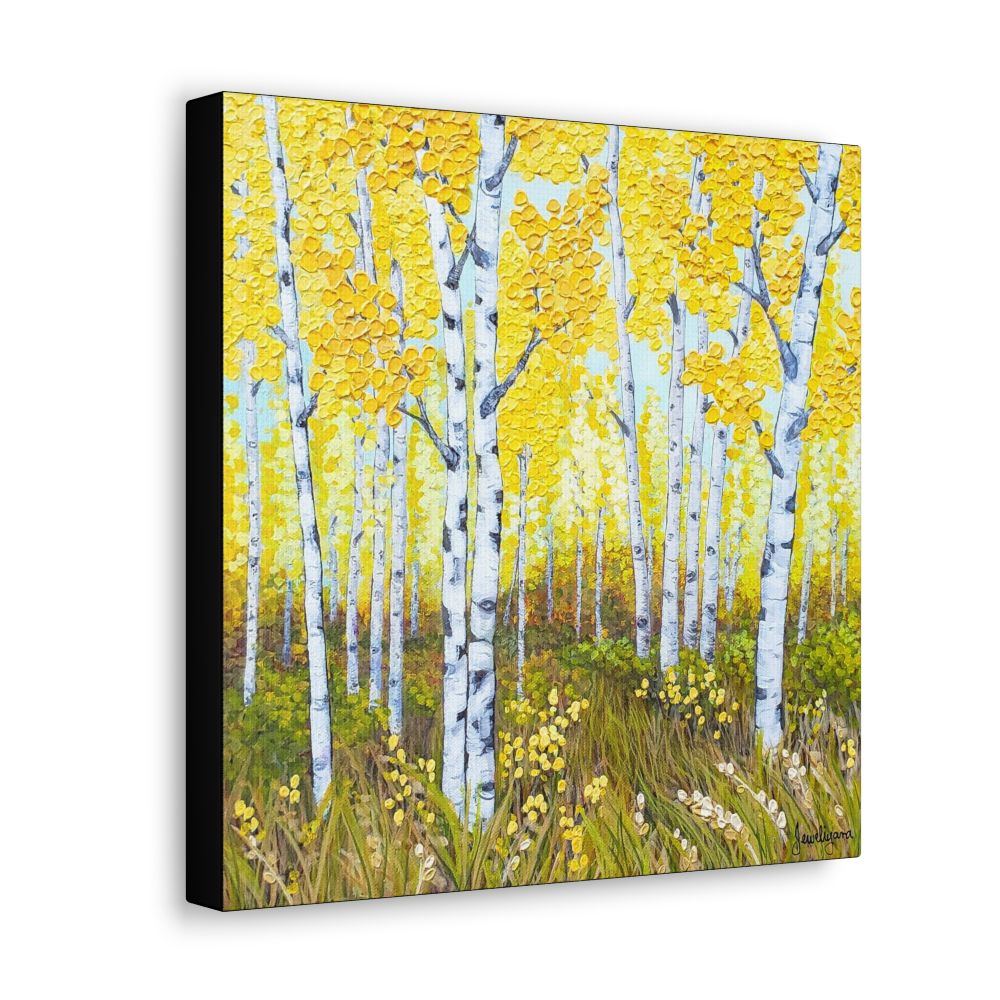 square foot size painting of Aspen trees