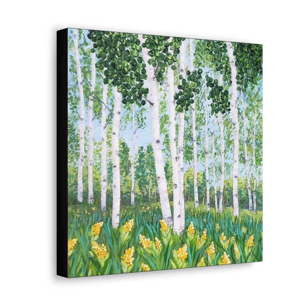 painting of birch trees by Canadian Artist Jeweliyana Reece