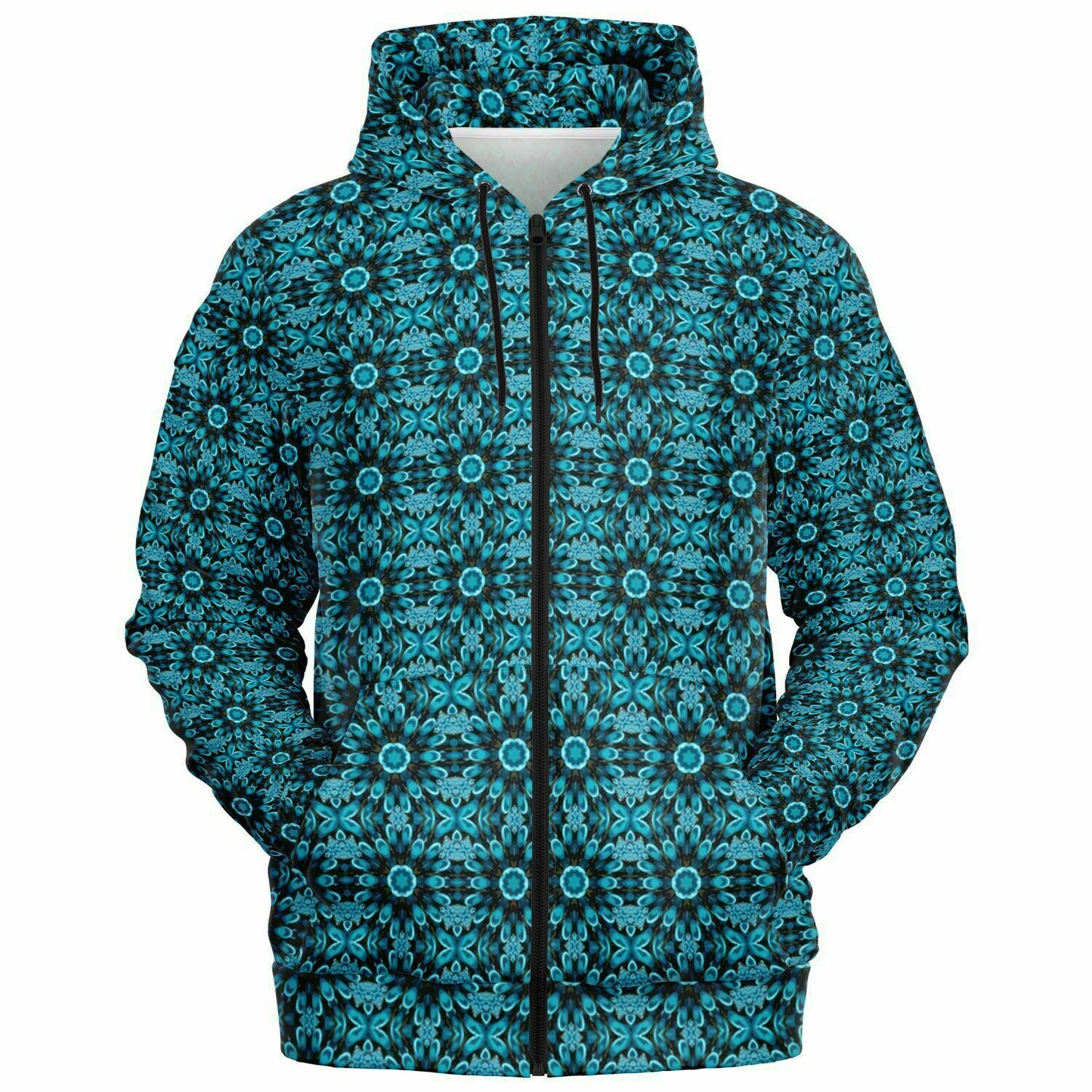 Designer Black and Blue Hoodie by Jeweliyana