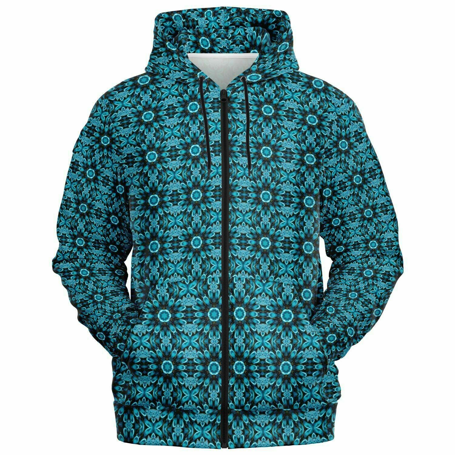 Designer Black and Blue Hoodie by Jeweliyana