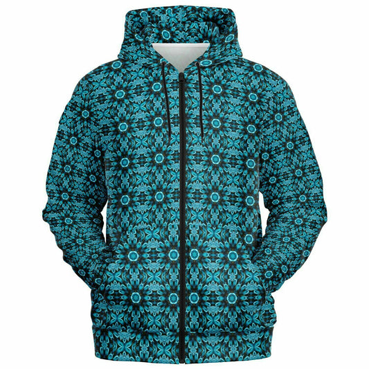 Designer Black and Blue Hoodie by Jeweliyana