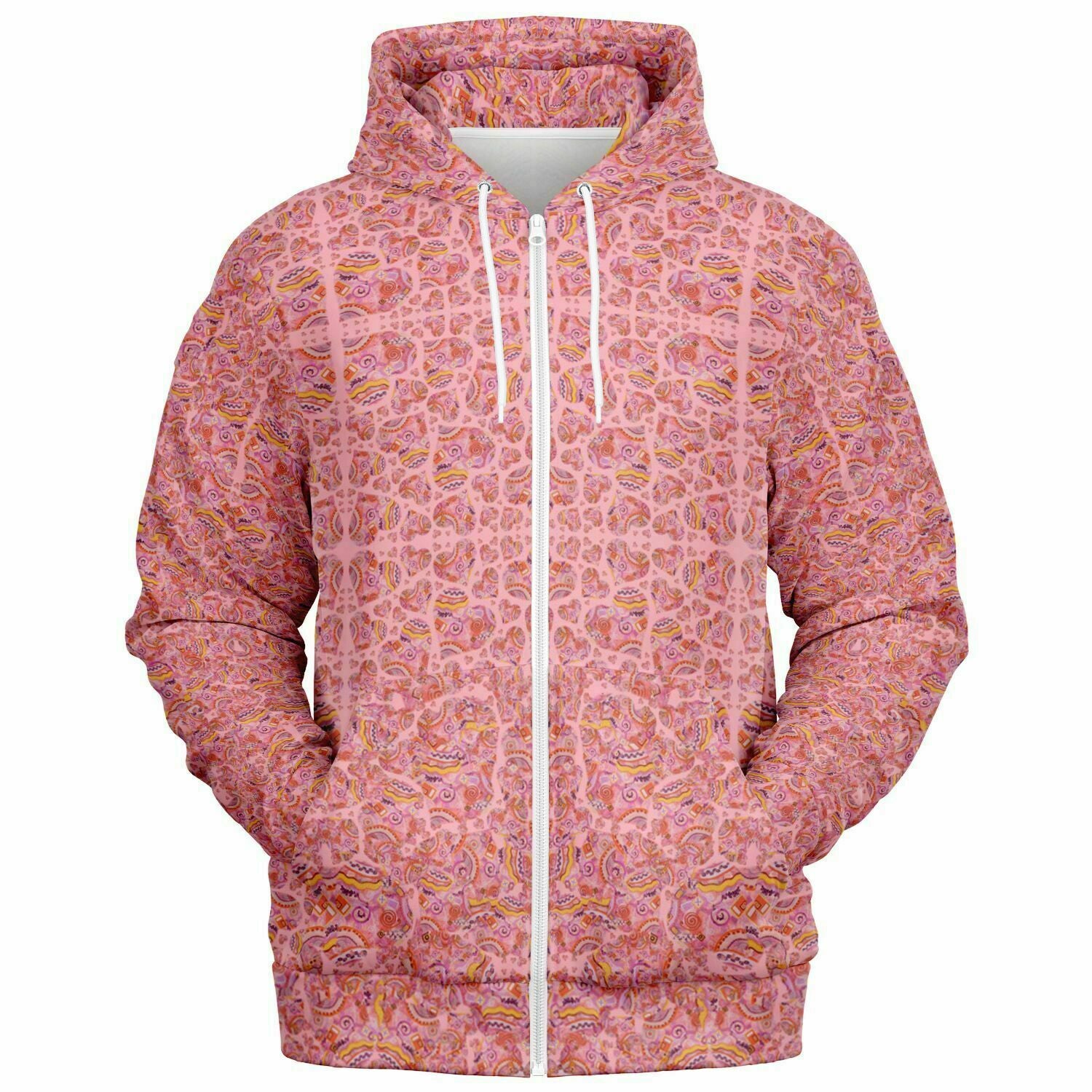 Follow your heart fullzip pink hoodie