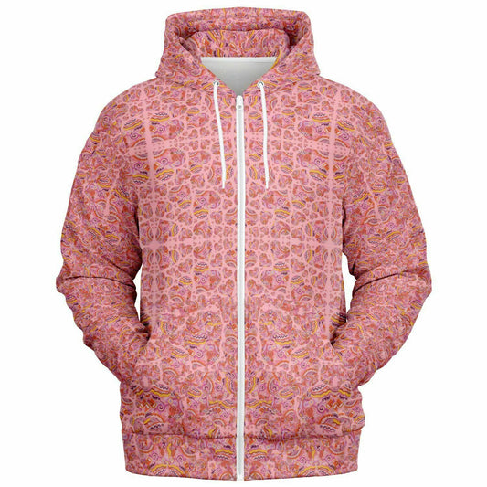 Follow your heart fullzip pink hoodie