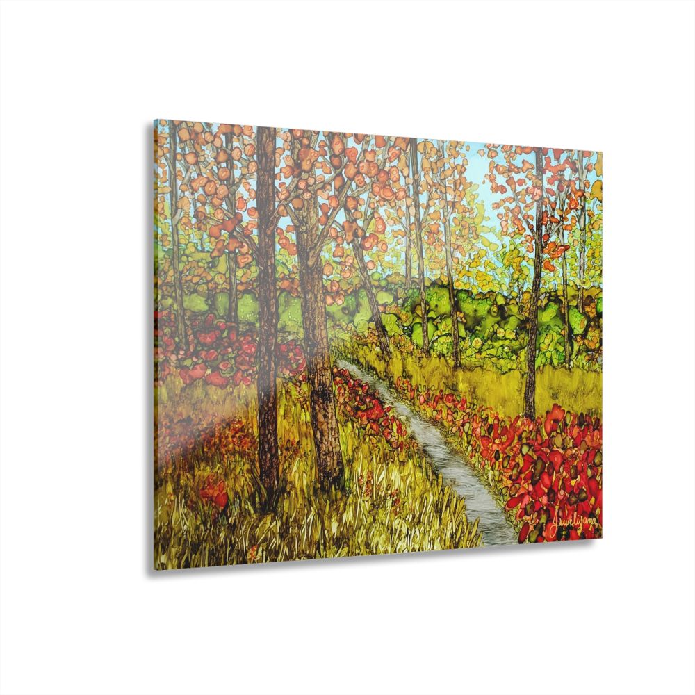 artprint of autmn scene on acrylic