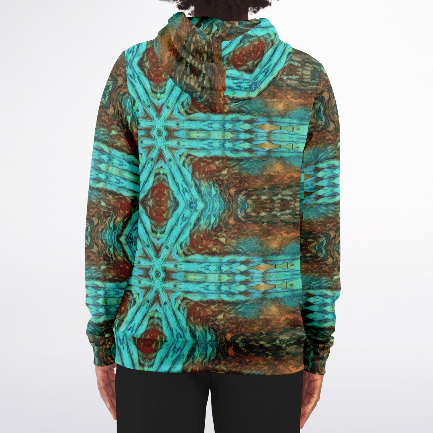 back view of cool hoodie design