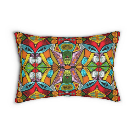 back pillow cover in colorful print