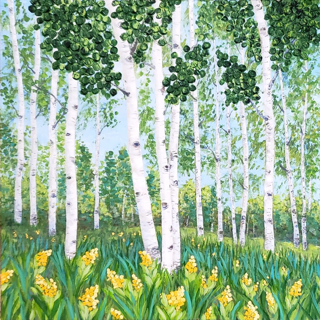 birch tree painting