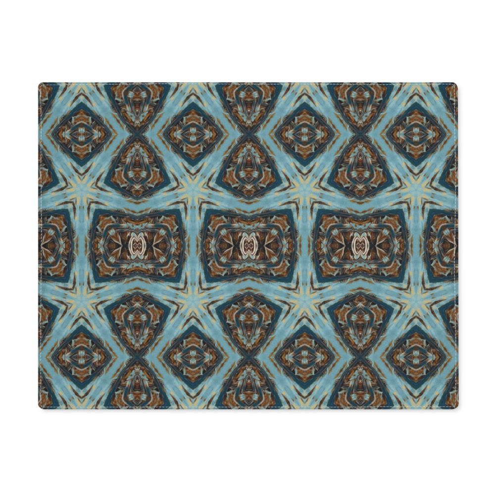 boho style blue brown place mats