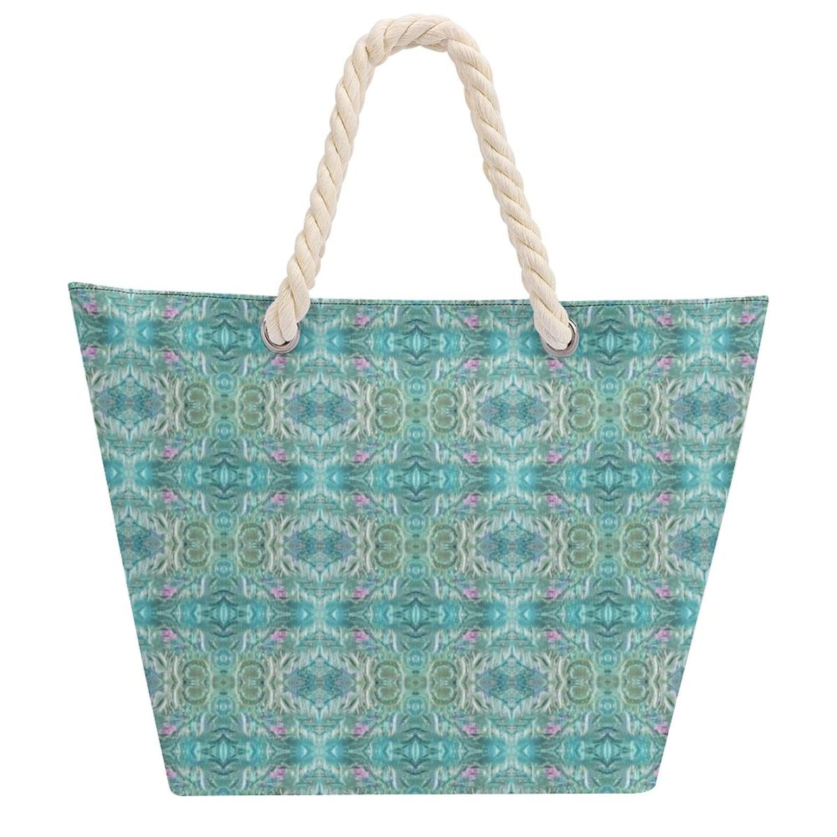 aqua blue zip  tote