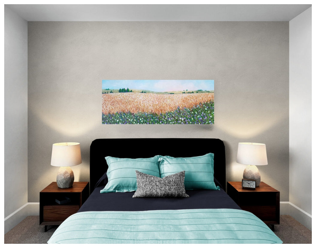 Canadian prairie landscape painting for bedroom decor