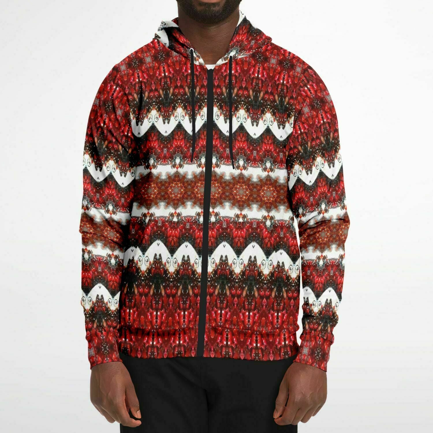 cool Canada hoodie in red and white with fullzip