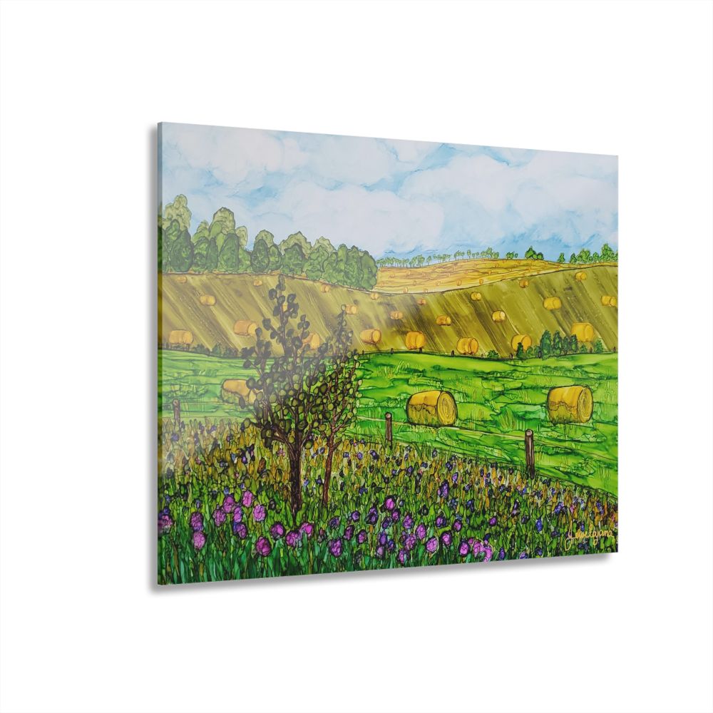 landscape art of country scene in august