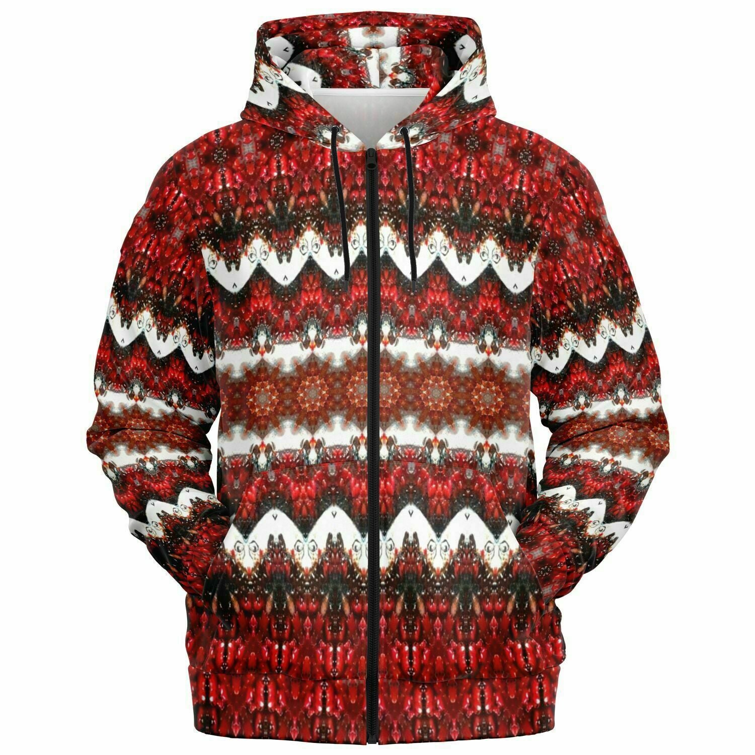cute red and white hoodie
