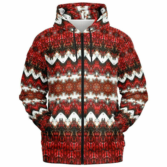 cute red and white hoodie