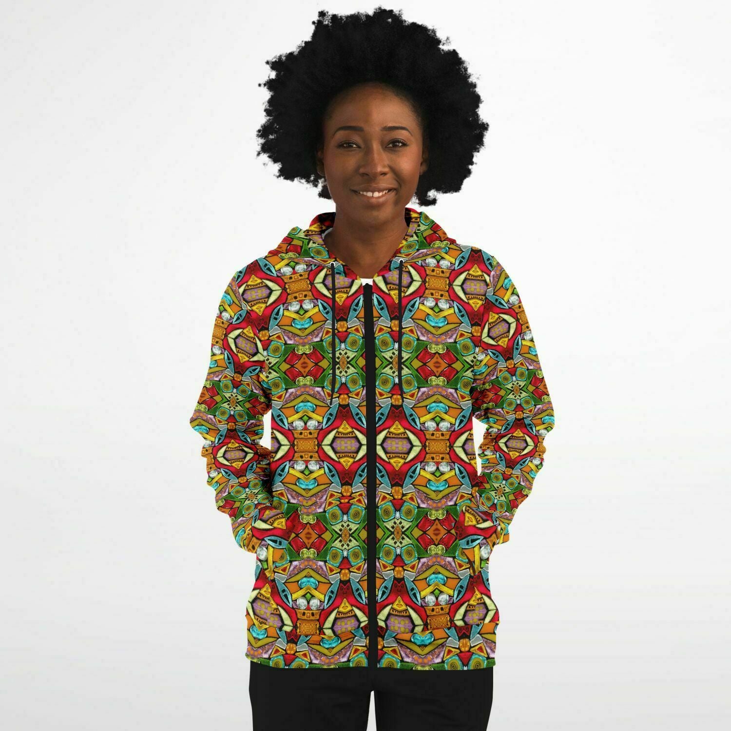 full zip colorful hoodie