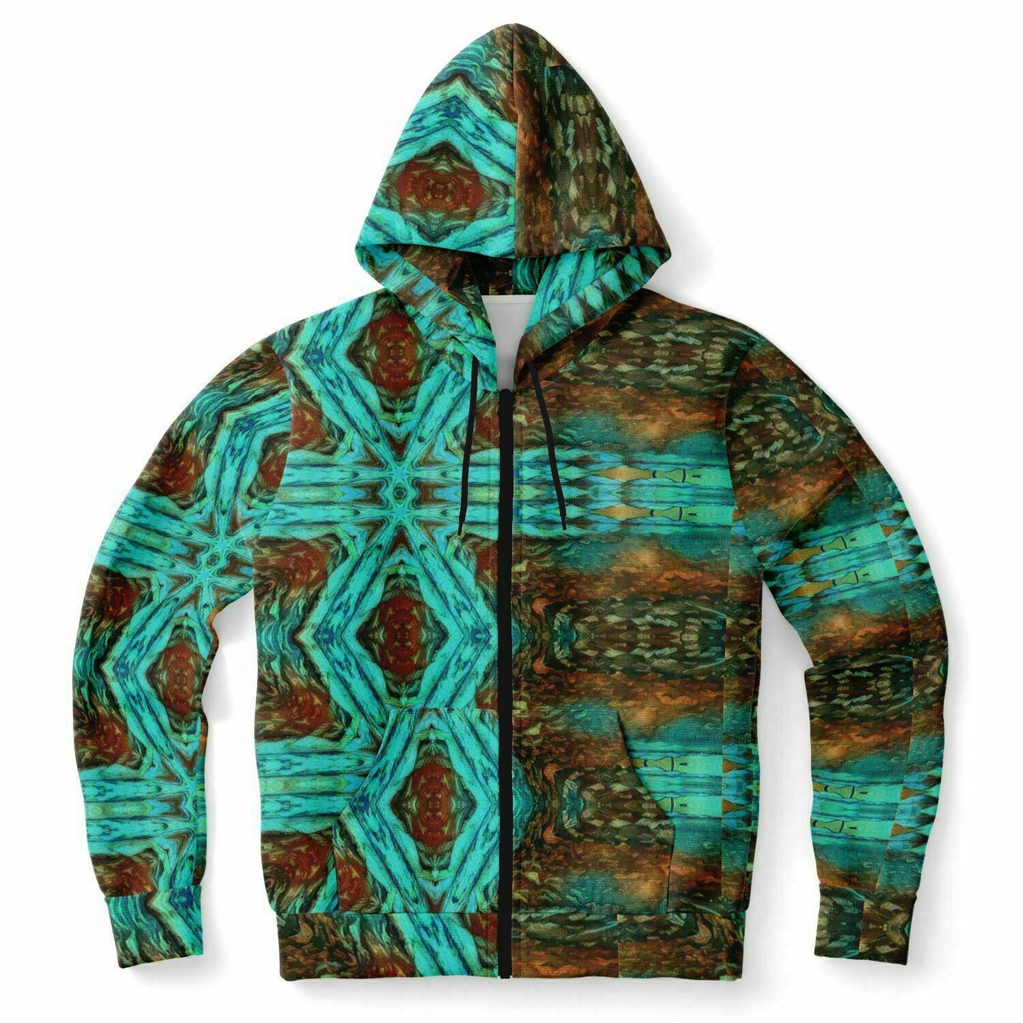 Cool Hoodie unisex with aqua brown design