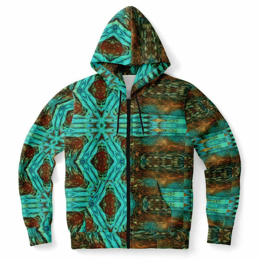 Cool Hoodie unisex with aqua brown design