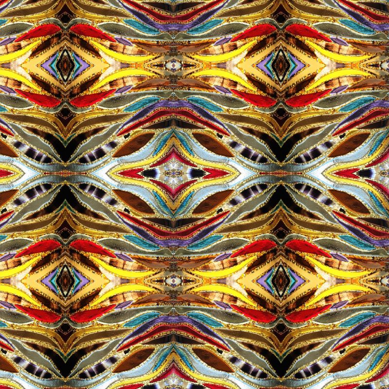 close  up of love over gold shower curtain