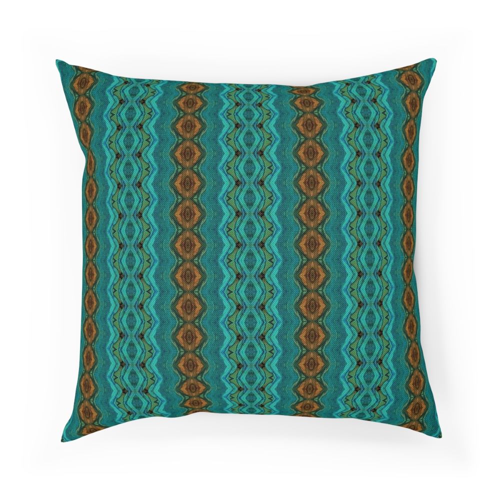 Throw Pillow - Blue Oasis Stripe