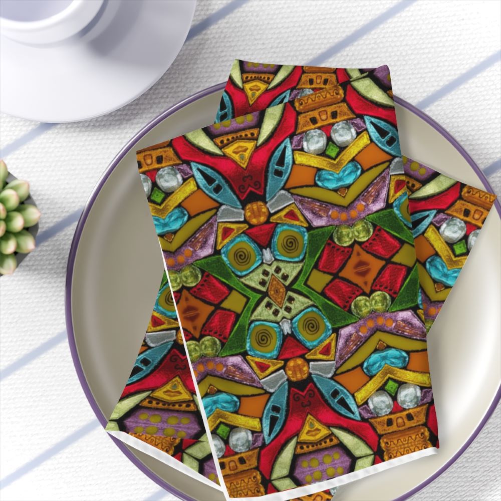 cloth dinner napkins with multi colored print