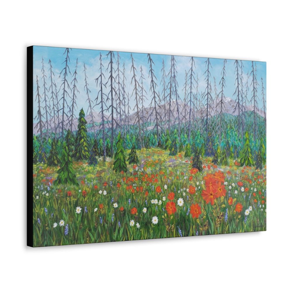 orange wild flower painting