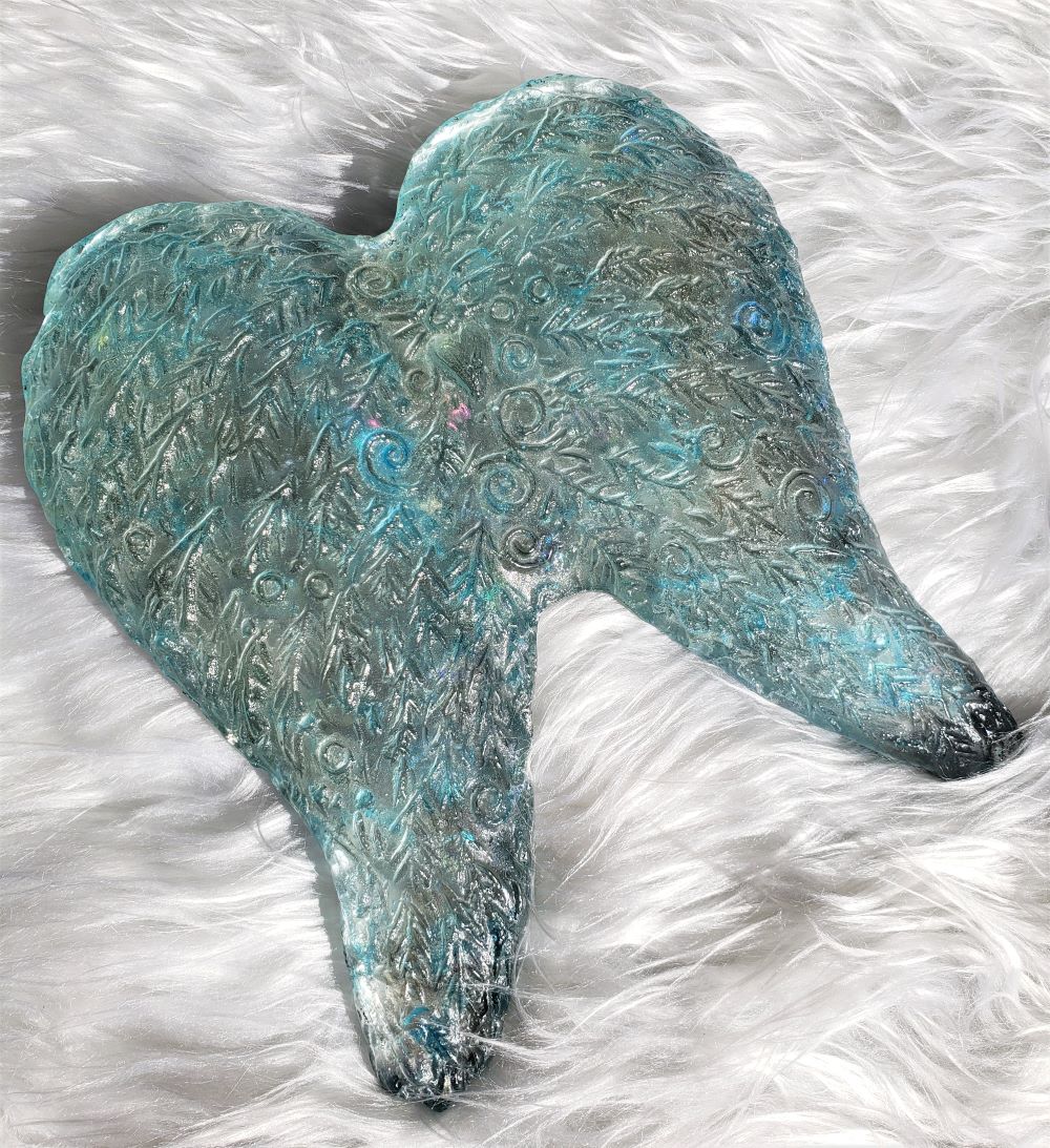 cast glass angels wings
