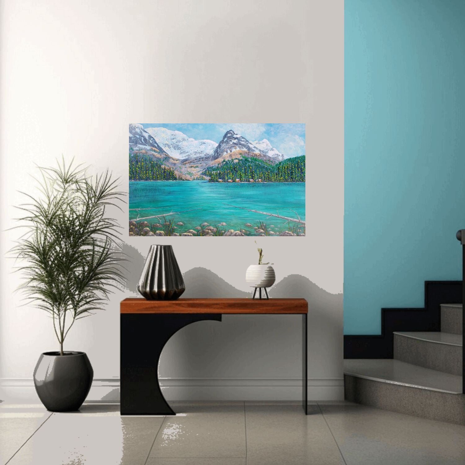 painting of lake o'hara BC Canada