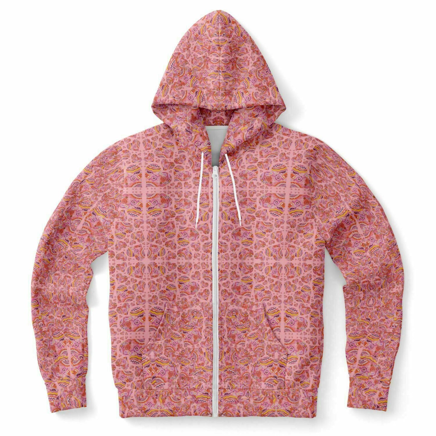 pink full zip hoodie