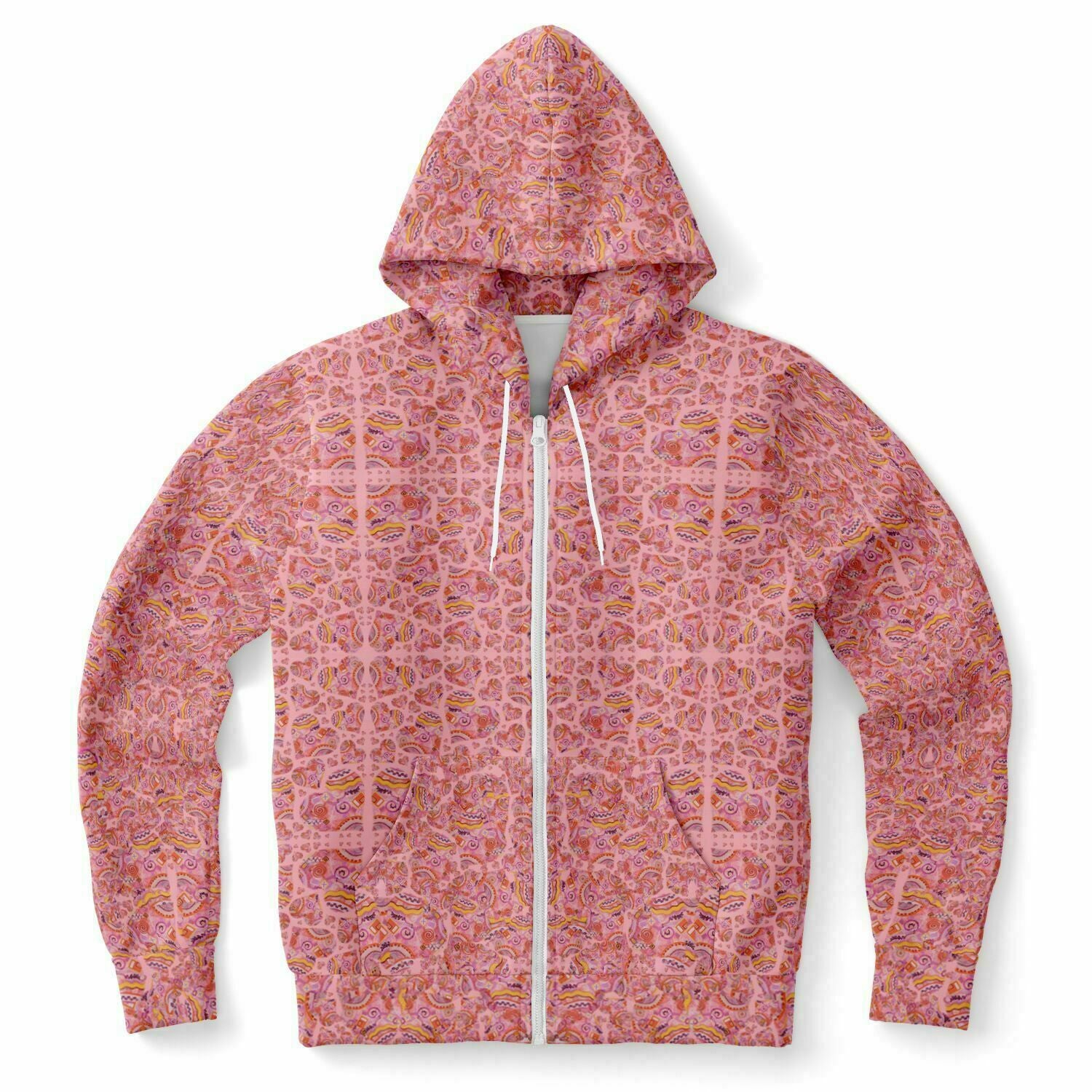 pink full zip hoodie