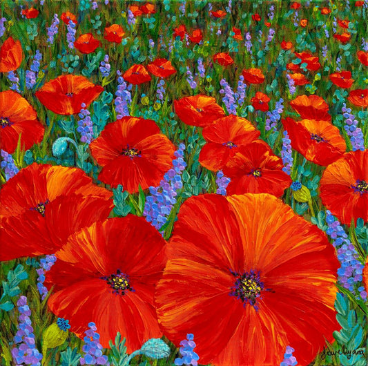 Painting of Red Poppies by Jeweliyana Reece