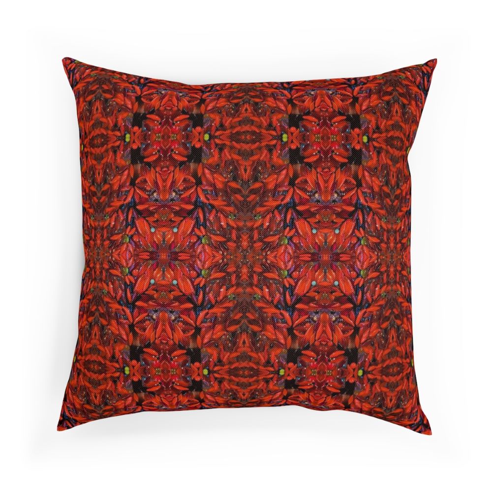 red couch pillow