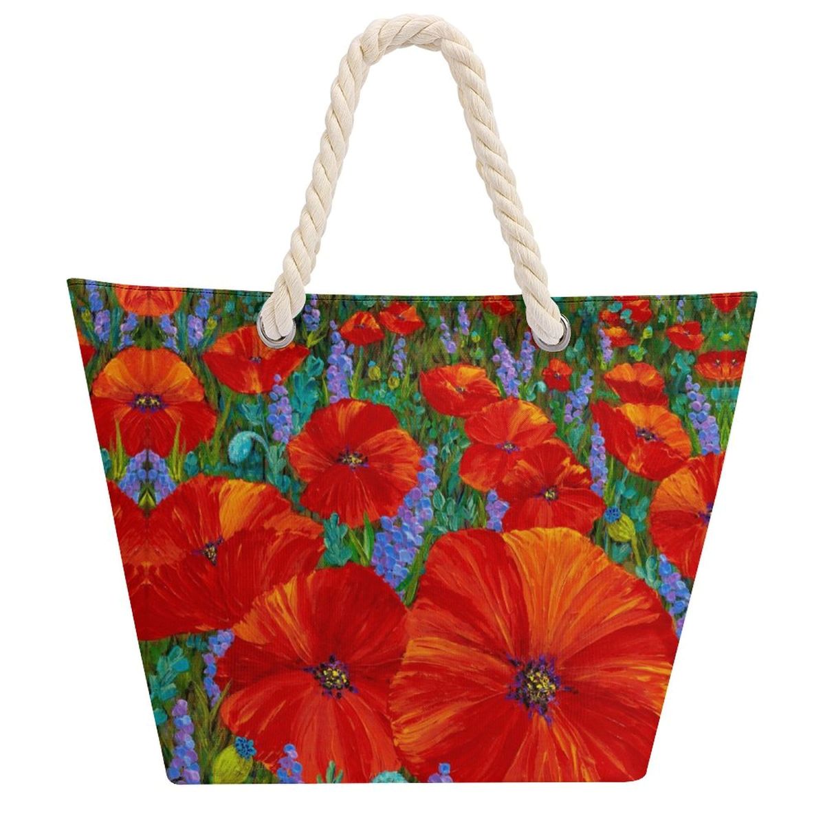 red tote bag with a zip closure