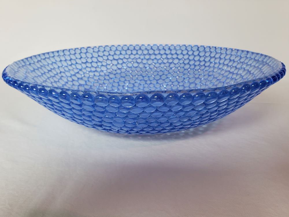 side view of blueglass crystal jelly tots bowl