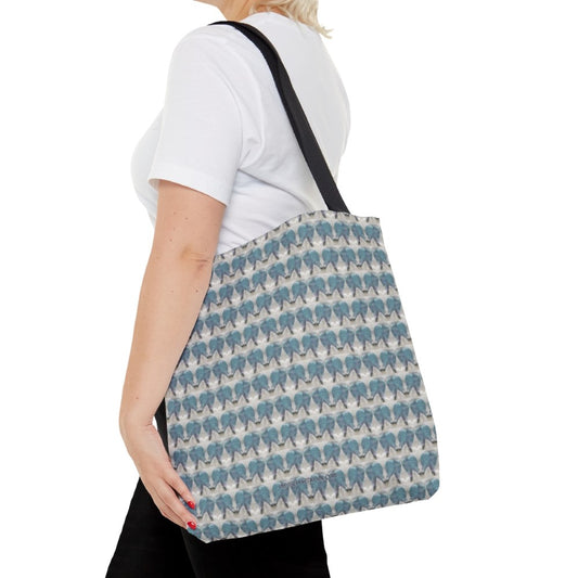 tote bag with angel wings printed on it