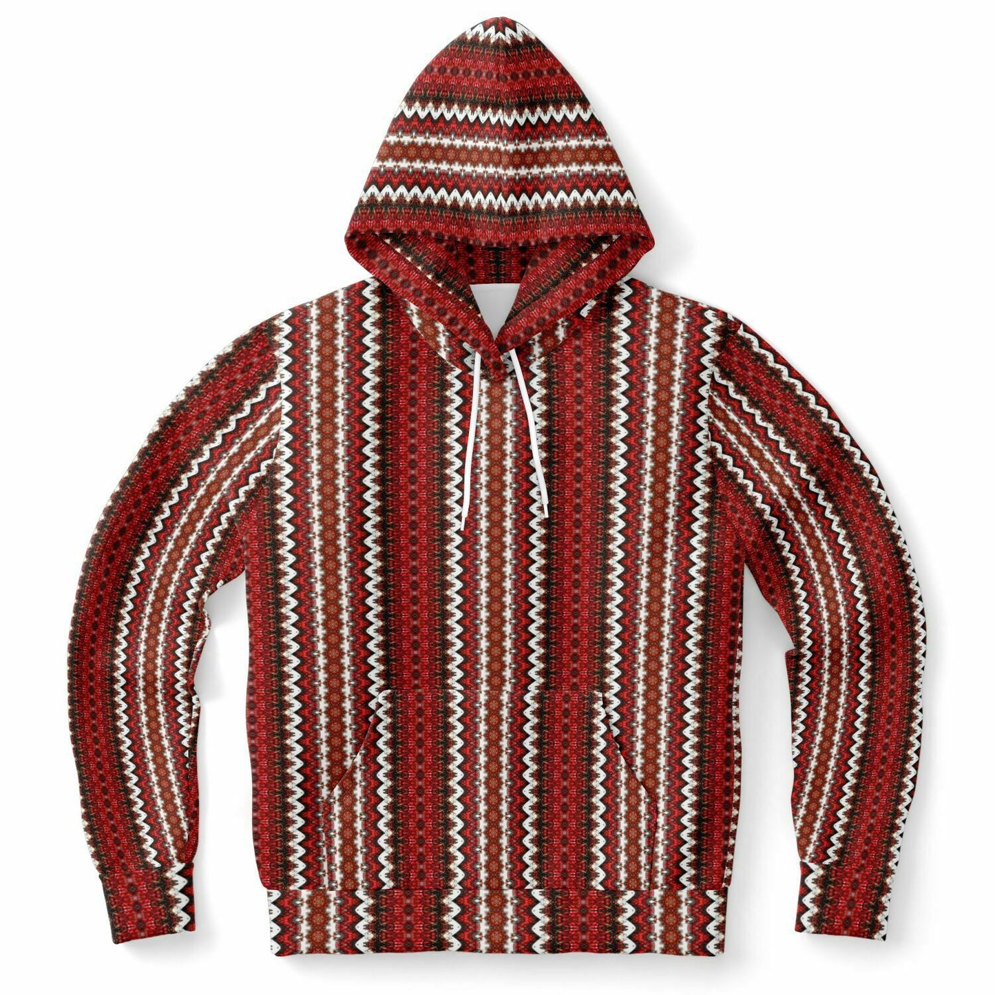 unisex hoodie with cool red and white design