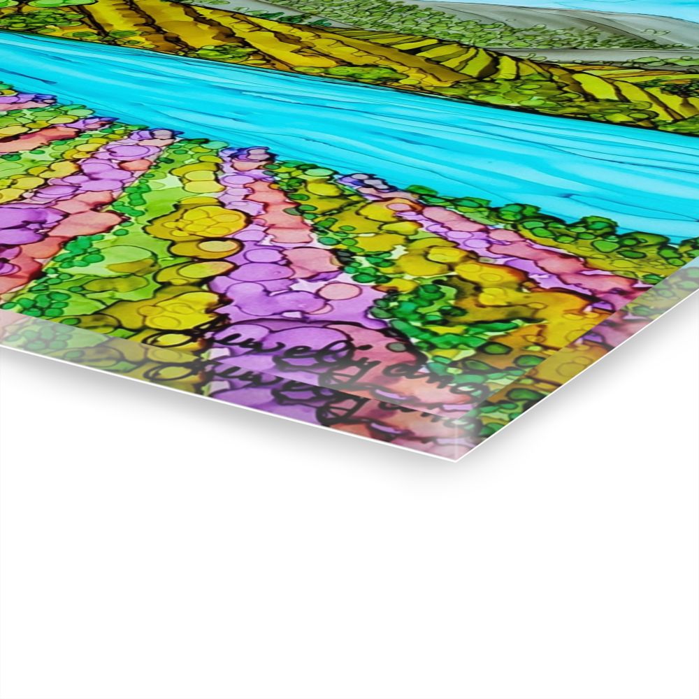 view of the corner of an acrylic art print