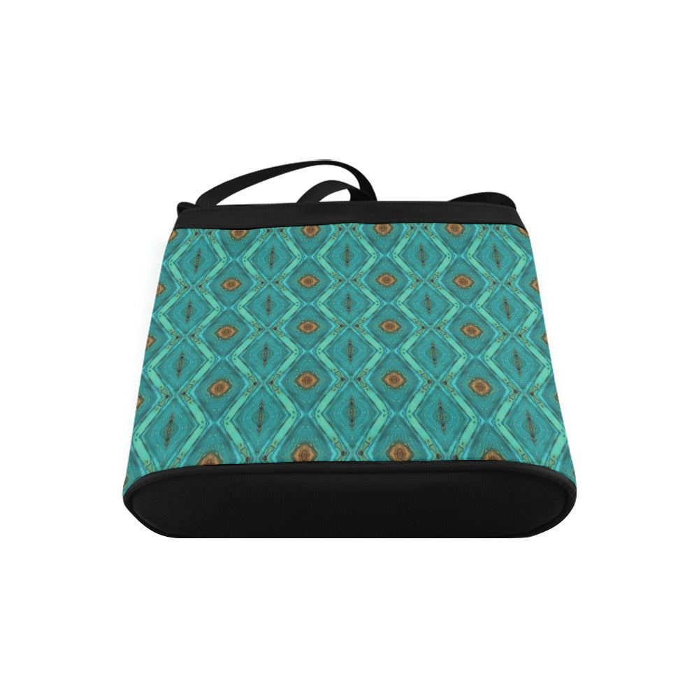 womens crossbody travel purse that reversible black to aqua