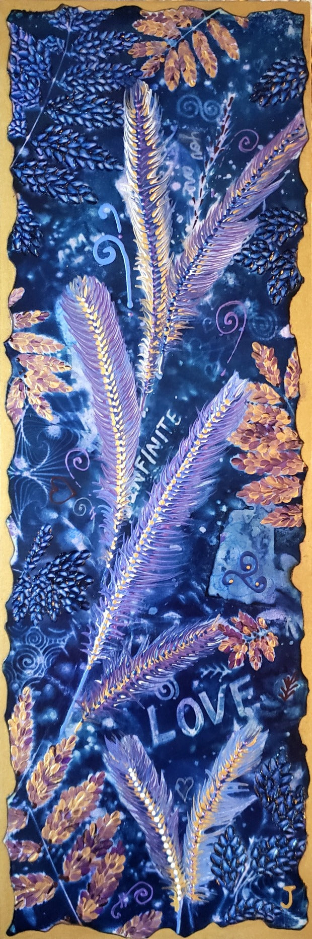 Mixed media Cyanotype Print w Acrylic by artist Jeweliyana Reece