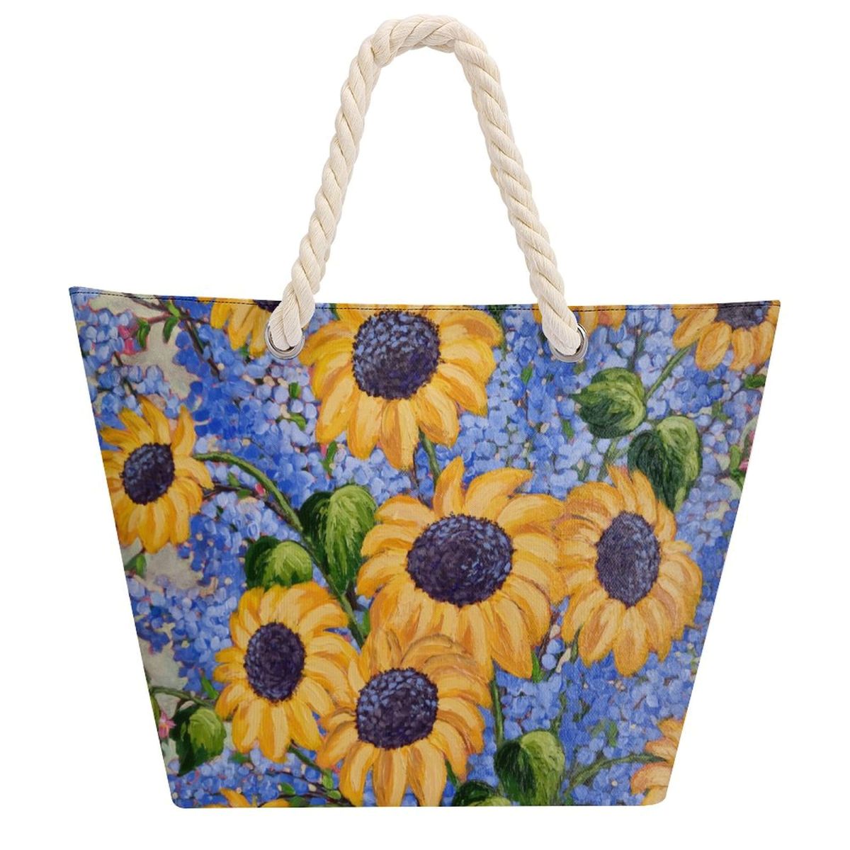 zip tote bag with sun flowers