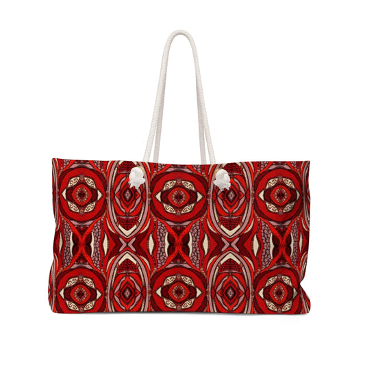 Red Beach Tote or Shopper with rope handles