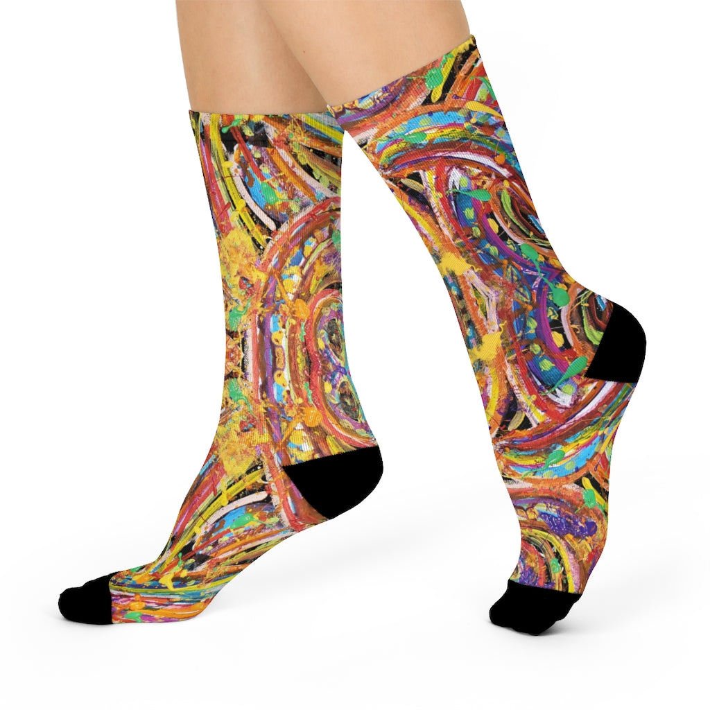 colorful crew socks side view
