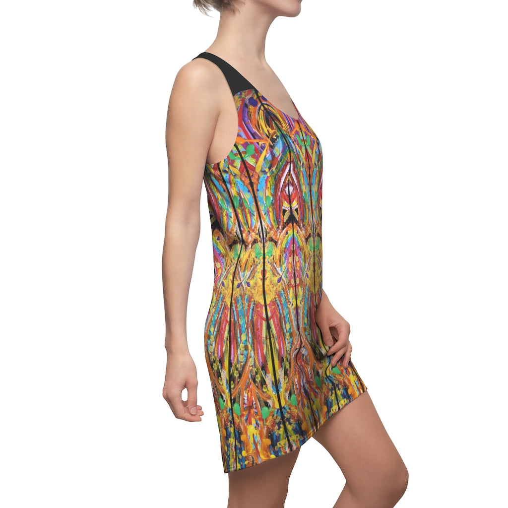 cute swim suit cover up sundress in multi color print