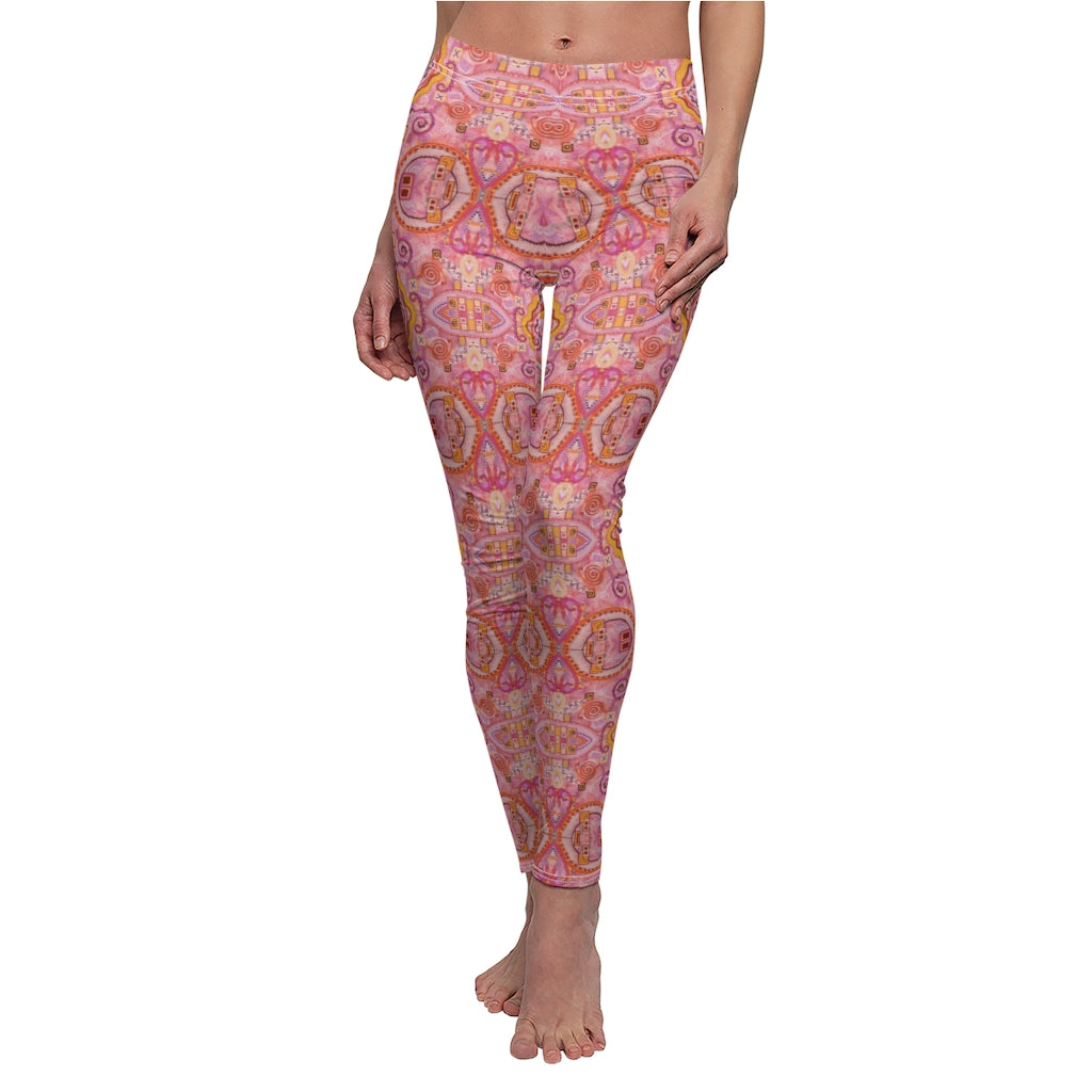 soft pink leggings front view
