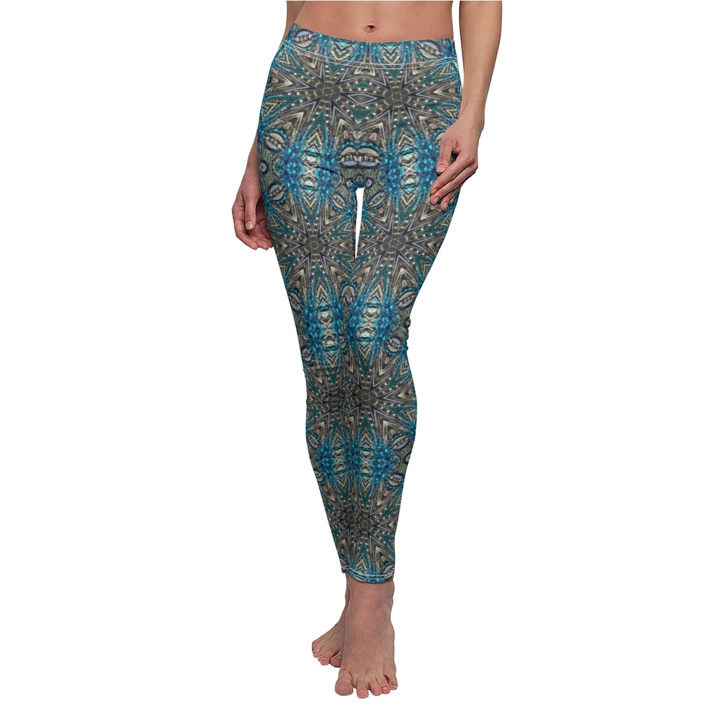 Leggings with Blue grey pattern