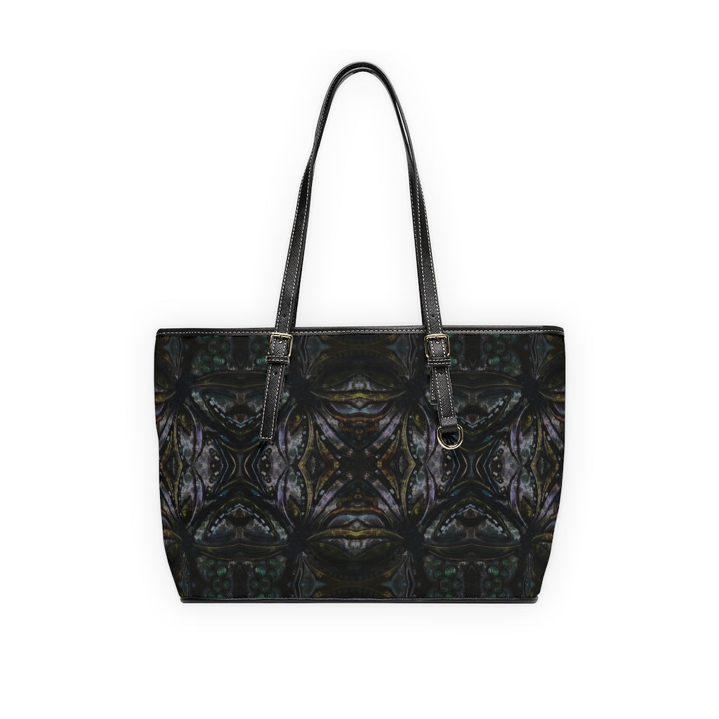 black-vegan leather purse front view