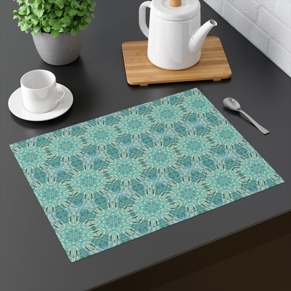 Aqua blue place mats from angelic vibes collection