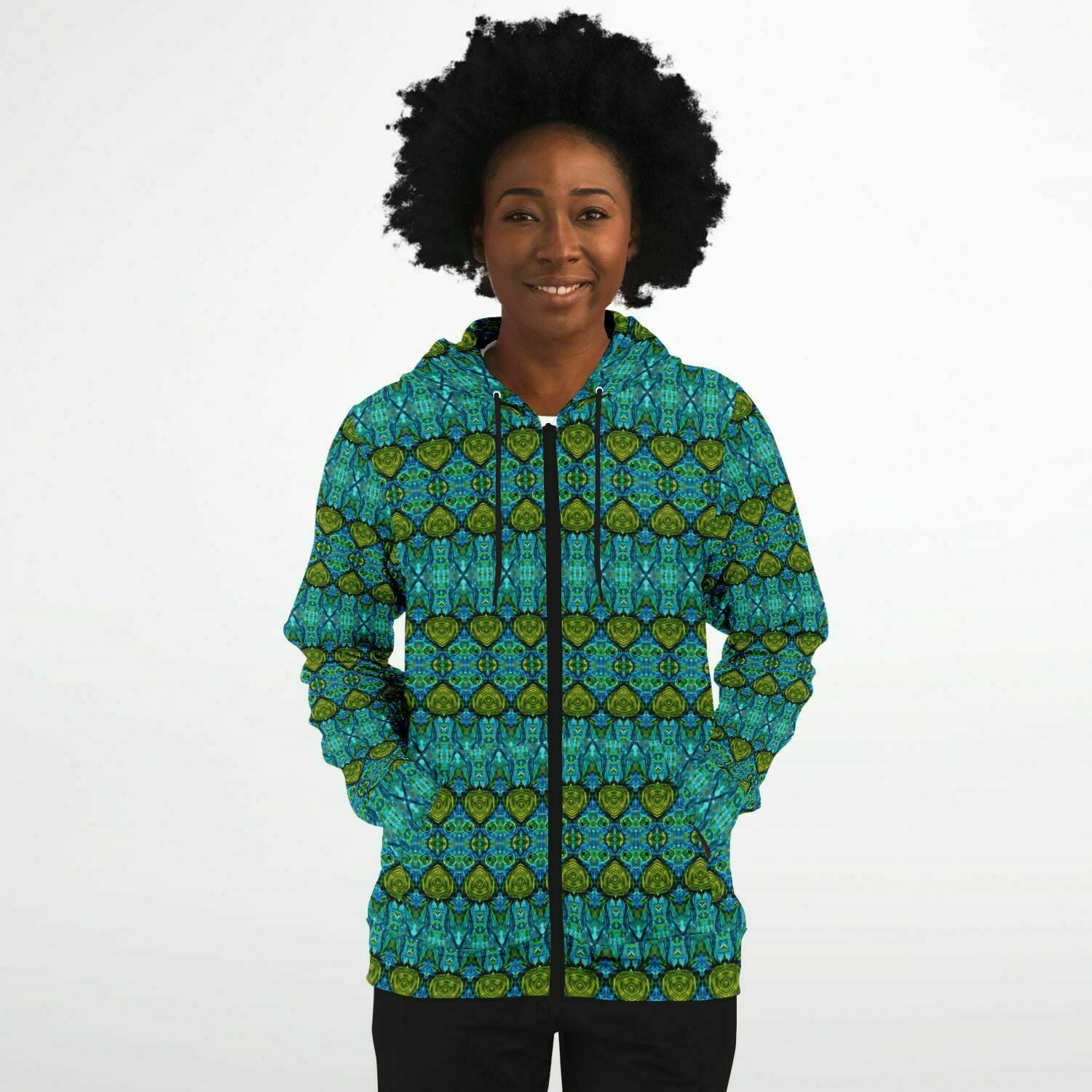 Awesome full zip Hoodie with cool print and pockets