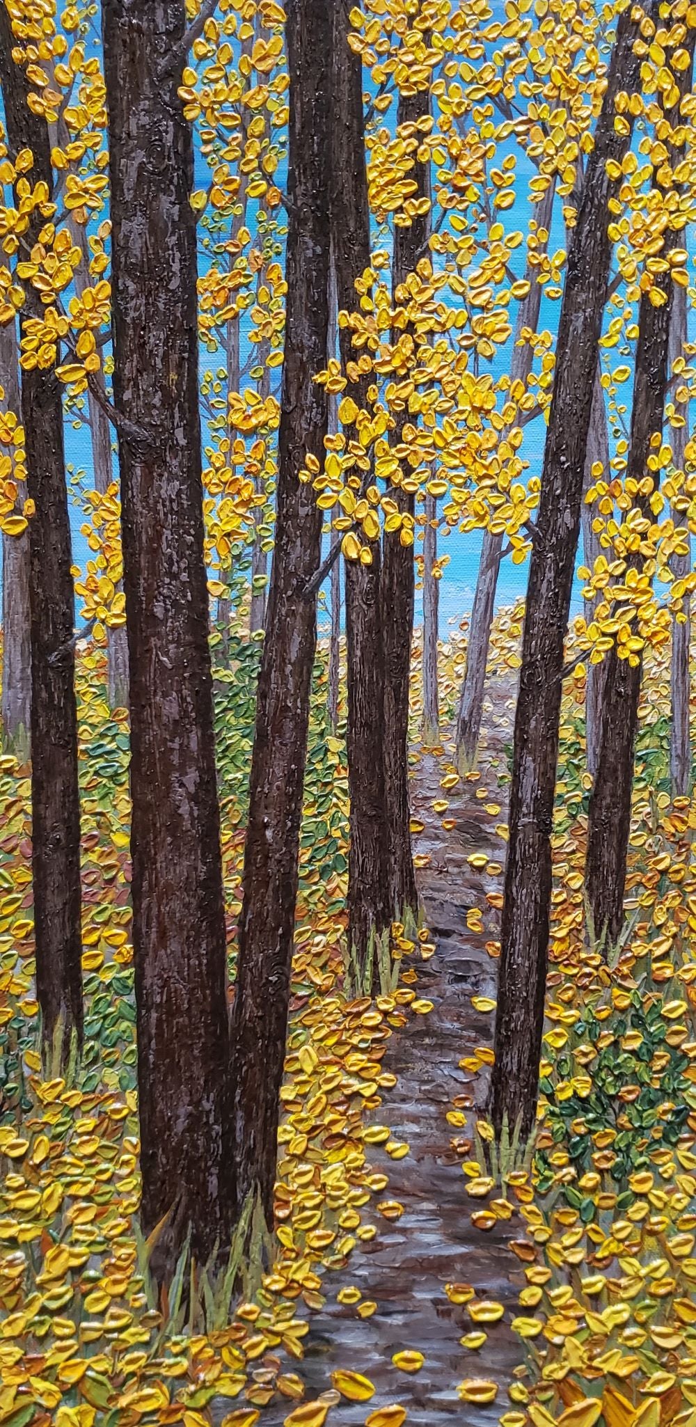 Canadain landscape Artists Painting of Yellow trees