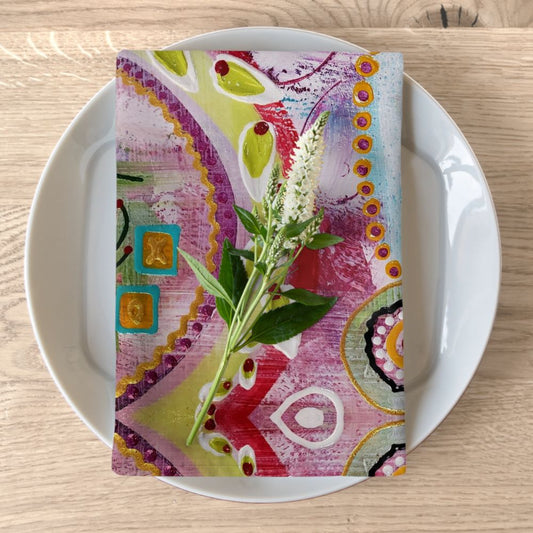 Cloth napkins with artsy colorful design